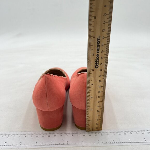 FSJ Light Orange Chunky Low Heel Closed Toe Slip On Formal Office Pumps - Picture 4 of 7